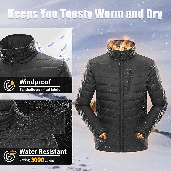 Mens Winter Lightweight Jacket Warm Short