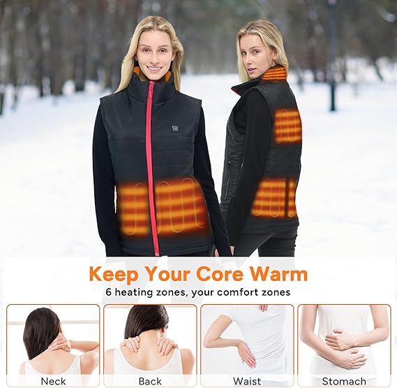 Unisex Heated Gilet, Lightweight Heated Vest for Women Men